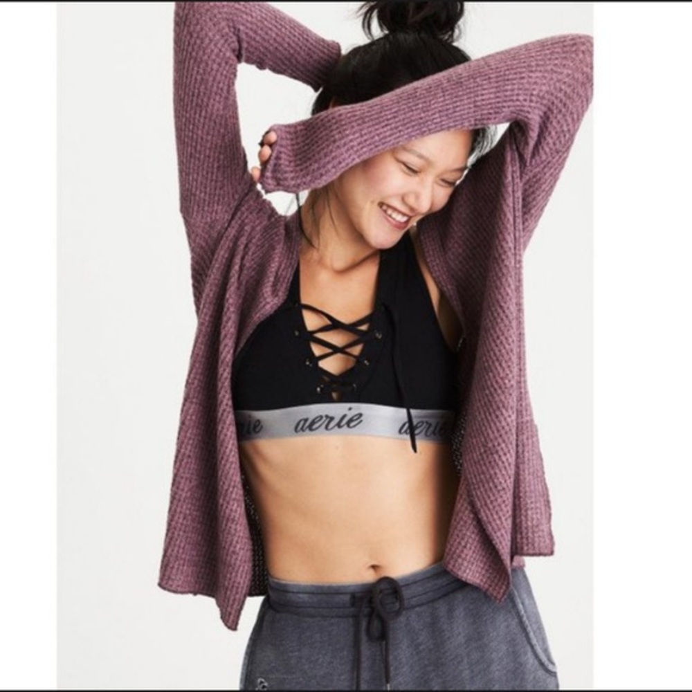 American Eagle Soft & Sexy Plush Purple Sweater
